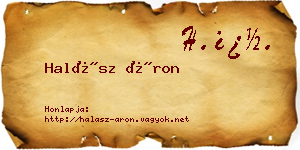 Halász Áron névjegykártya