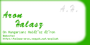 aron halasz business card